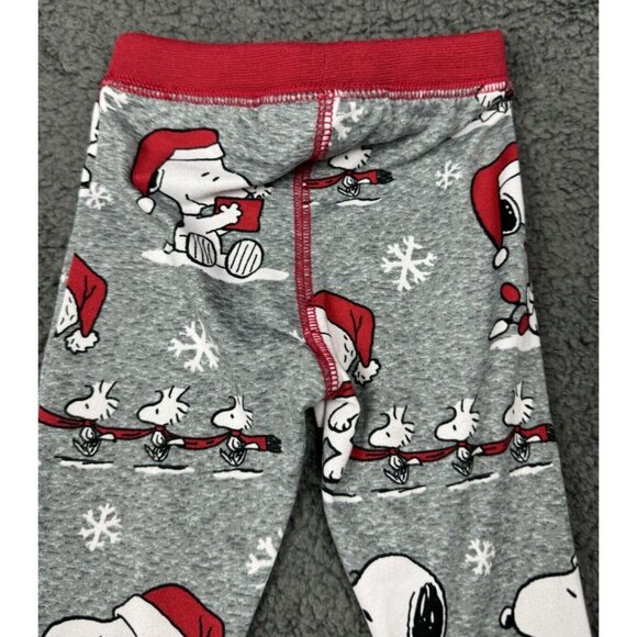 Munki Unisex 9m Peanuts Santa Snoopy Woodstock Baby Pajama Set Red Grey 9 M - Picture 10 of 11